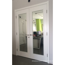 White Laminated Double Mirror Door